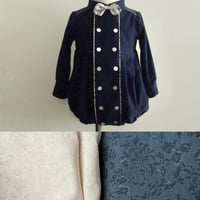 王子様ロンパース 【 花柄ジャガード / Navy・Cream 】