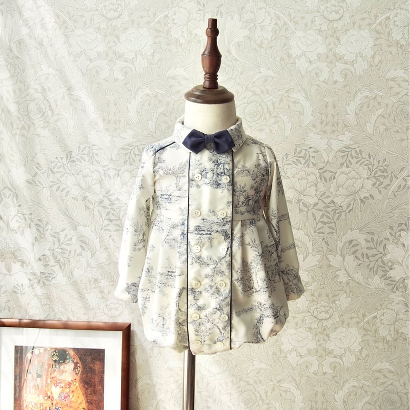 comorinoe 王子様ロンパース 王子様ロンパース 【 花柄ジャガード / Navy・Cream 】 | comorinoe