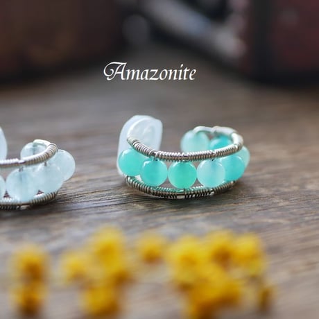 選べる天然石のお守りイヤーカフ☆amule