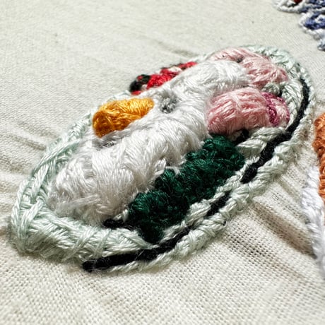 刺繍作品「朝ごはん」