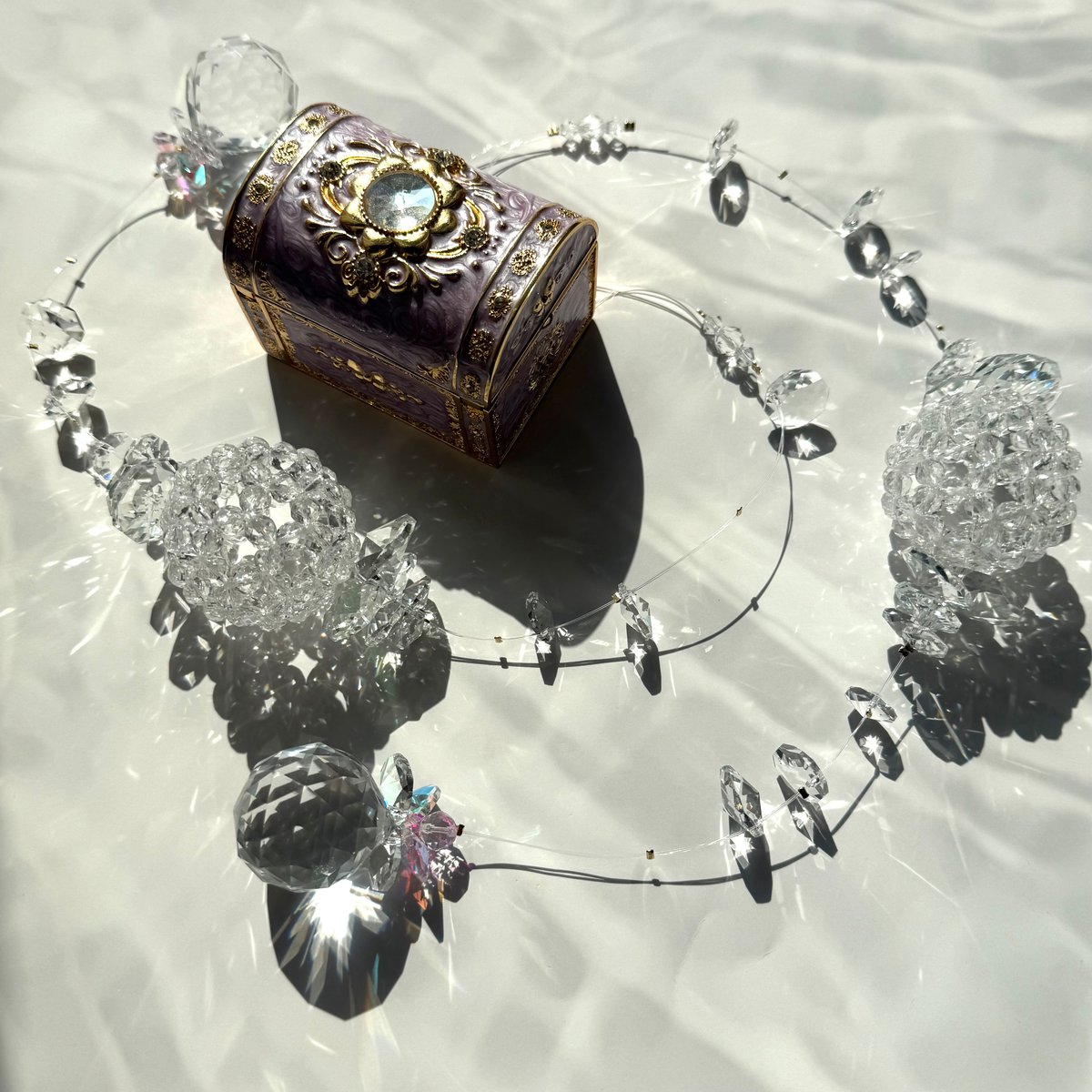 ドラゴンの波動を宿す神聖フラーレン 神聖幾何学64テトラヒドロン＋フラーレンのサンキャッチャー