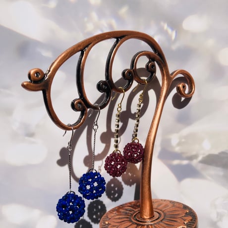 神聖幾何学フラーレンピアス・イヤリング（2mm玉）