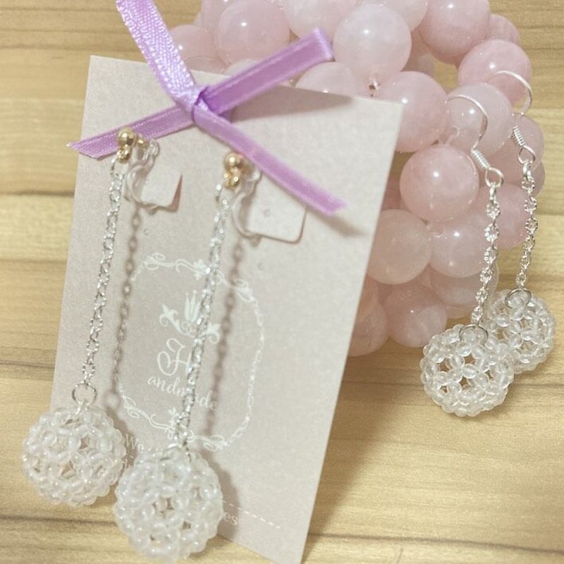 神聖幾何学フラーレンピアス・イヤリング（2mm玉） | acotama STORE