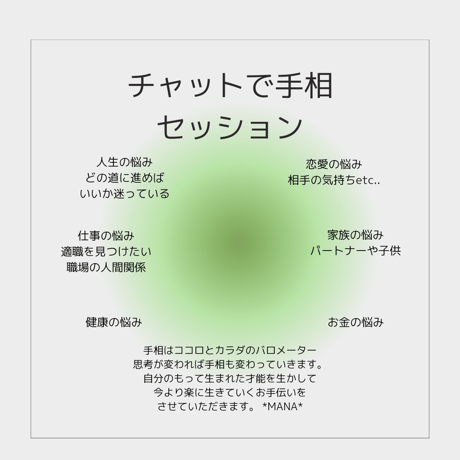 ◆チャットで手相セッション◆約60分