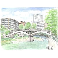 New//水彩画 北鎌倉浄智寺の枝垂れ桜 | C.Nagata Gallery