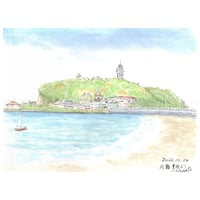 水彩画 (北鎌倉浄智寺)額縁付き New//水彩画 北鎌倉浄智寺の