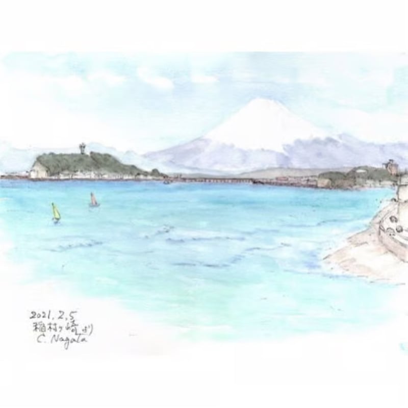 nyago 水彩画 風景画 入道雲 海 夏 絵画 絵 古くさ オリジナル nyago 水彩画 風景画 入道雲 海 夏 絵画 絵 古くさ オリジナル