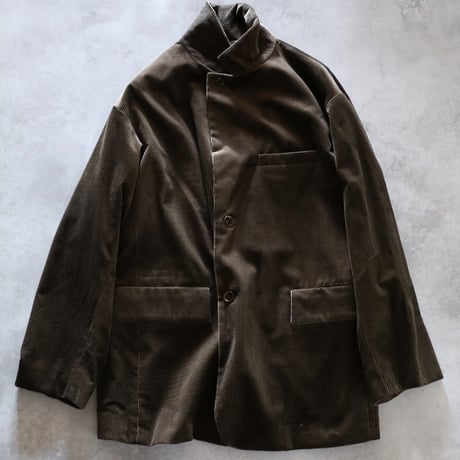 コットンワイドウエールコーディロイオーバーサイズ1＋2ボタンサックジャケット／TOUJOURS