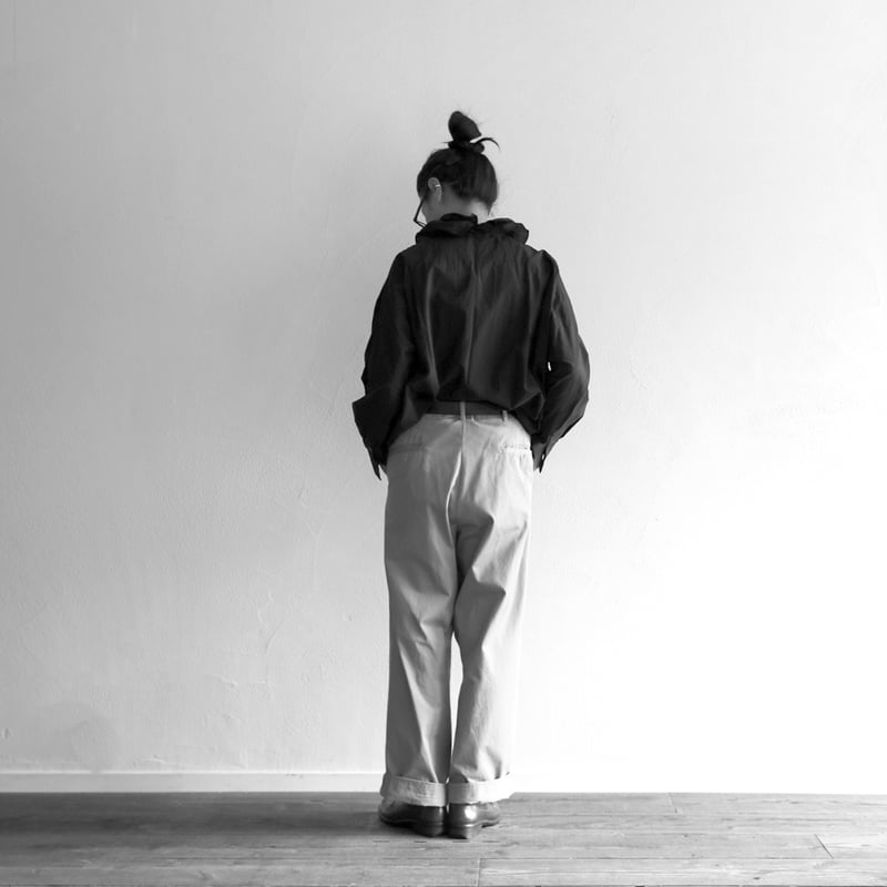 コットンシルクフェイルラッフルカラーバギーシャツ／TOUJOURS | ovede