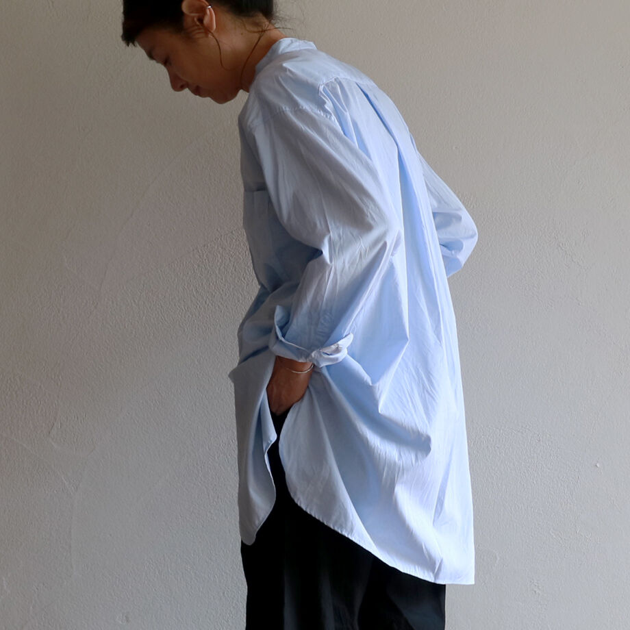 オリジナルコットンポプリンクラッシックバンドカラーシャツ／TOUJOURS  