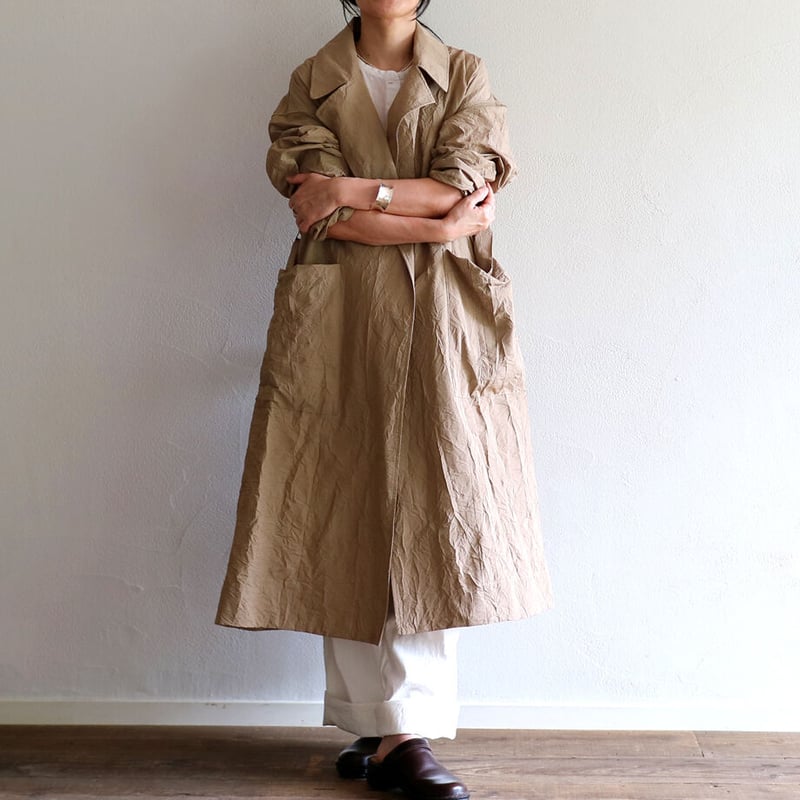 TOUJOURS トゥジュー ナップ ピュア キャメル ベルテッド コート toujours（トゥジュー）|オーバーサイズウィンドスリップステン