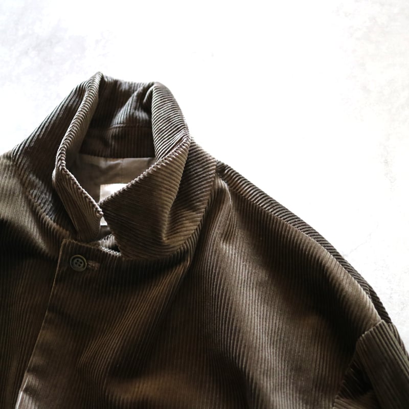 コットンワイドウエールコーディロイオーバーサイズ1＋2ボタンサック