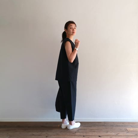 ファインカウントリネンコットンポケットビッグタンクシャツ／TOUJOURS