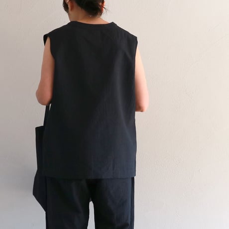 ファインカウントリネンコットンポケットビッグタンクシャツ／TOUJOURS
