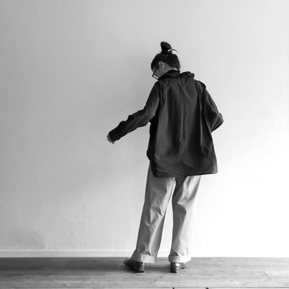 コットンシルクフェイルラッフルカラーバギーシャツ／TOUJOURS | ovede