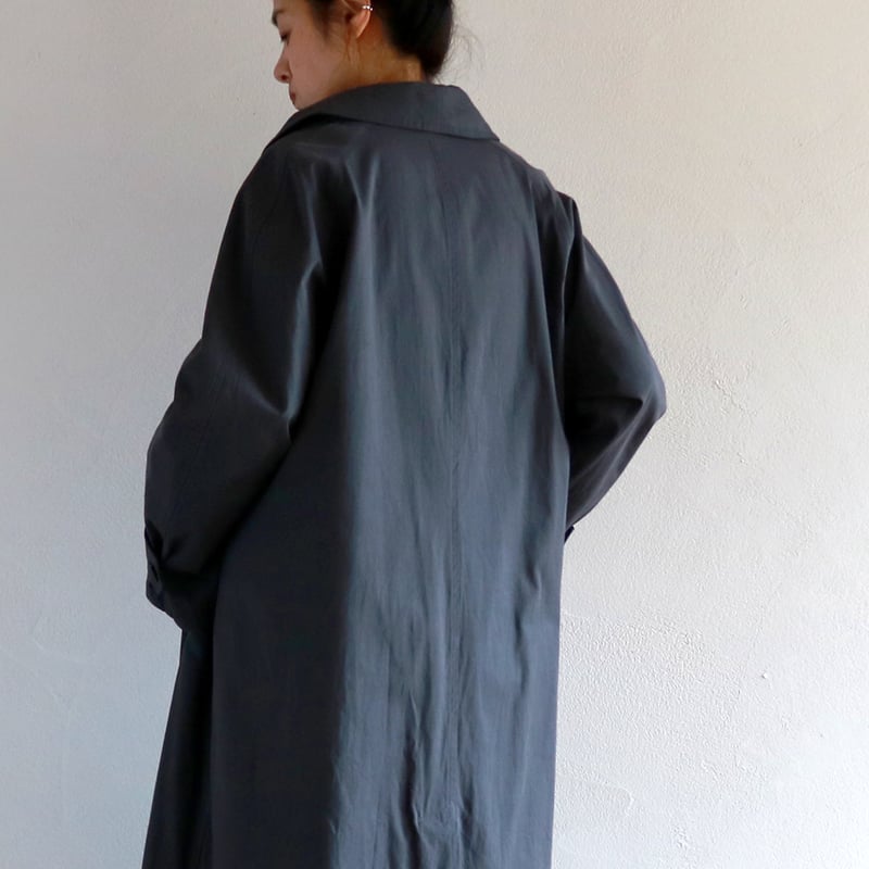 ハイカウントコットンシルクギャバジンオーバーサイズワイドスリップ 