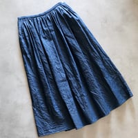 6.5oz.オリジナルコットンデニムランダムプリーテッドマキシスカート／TOUJOURS