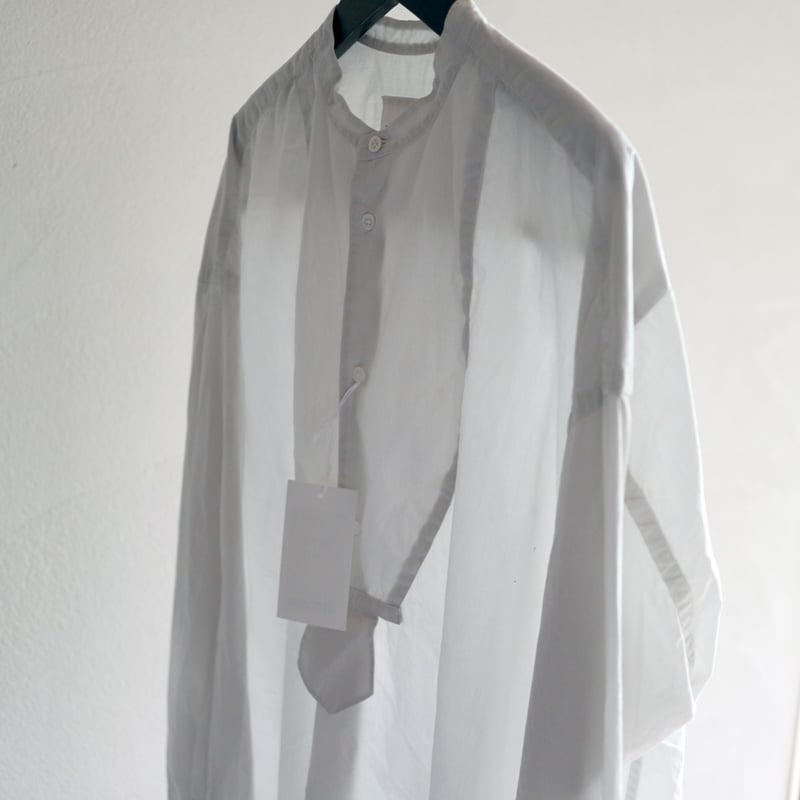 ガーメントダイオーガニックコットンポプリンタキシードロングシャツ