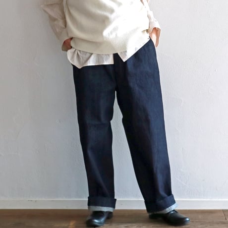 13.5oz.セルビッチクラッシックデニムイージーフィールドトラウザー／TOUJOURS