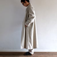 ハイカウントコットンシルクギャバジンオーバーサイズワイドスリップステンカラーコート／TOUJOURS
