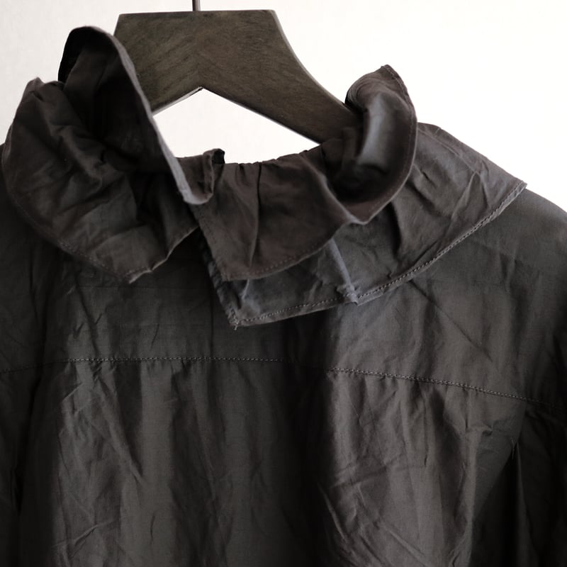 コットンシルクフェイルラッフルカラーバギーシャツ／TOUJOURS | ovede