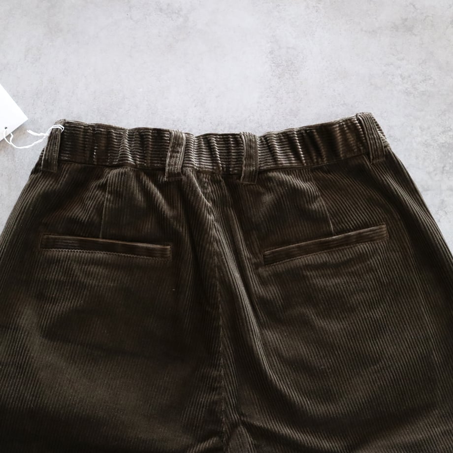 コットンワイドウエールコーディロイ2インプリーツバギーパンツ