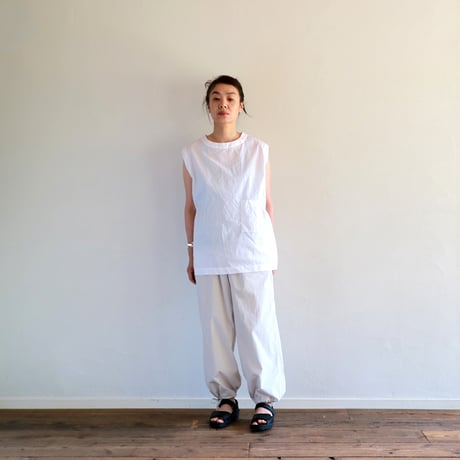 リンクルコットンペーパーポケットビッグタンクシャツ／TOUJOURS