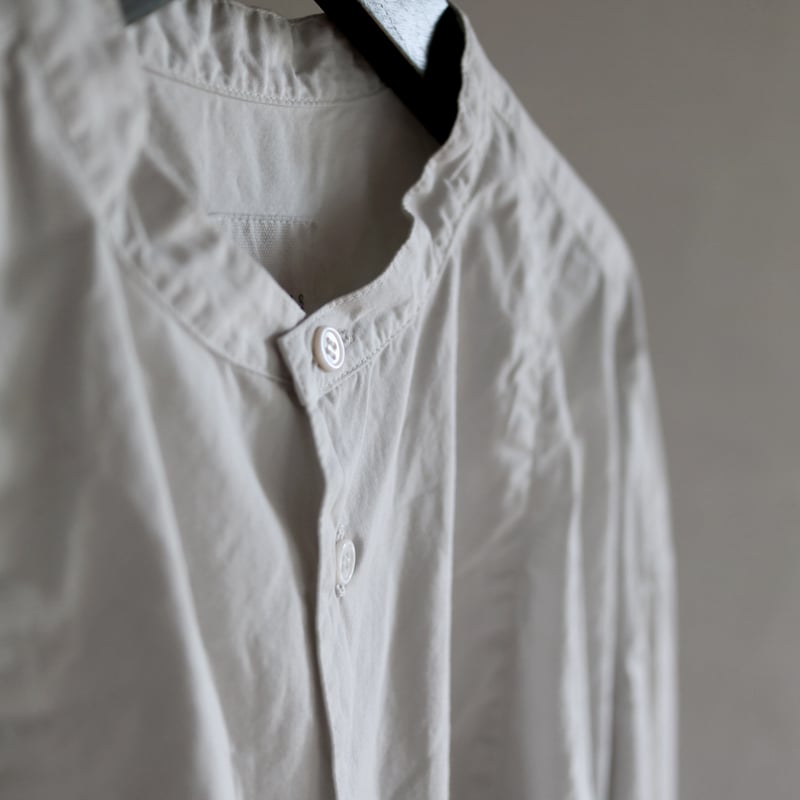 ガーメントダイオーガニックコットンポプリンタキシードロングシャツ