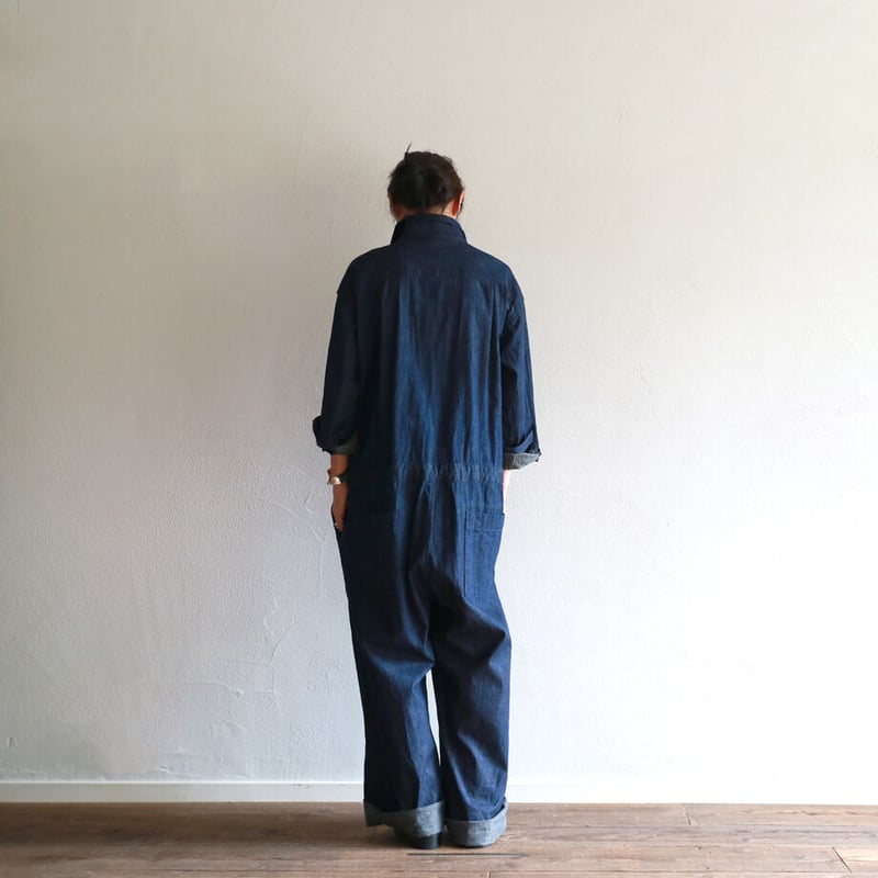 TOUJOURS オールインワン　size2 8oz.ワークデニムルーズフィットストリングオールインワン／TOUJOURS