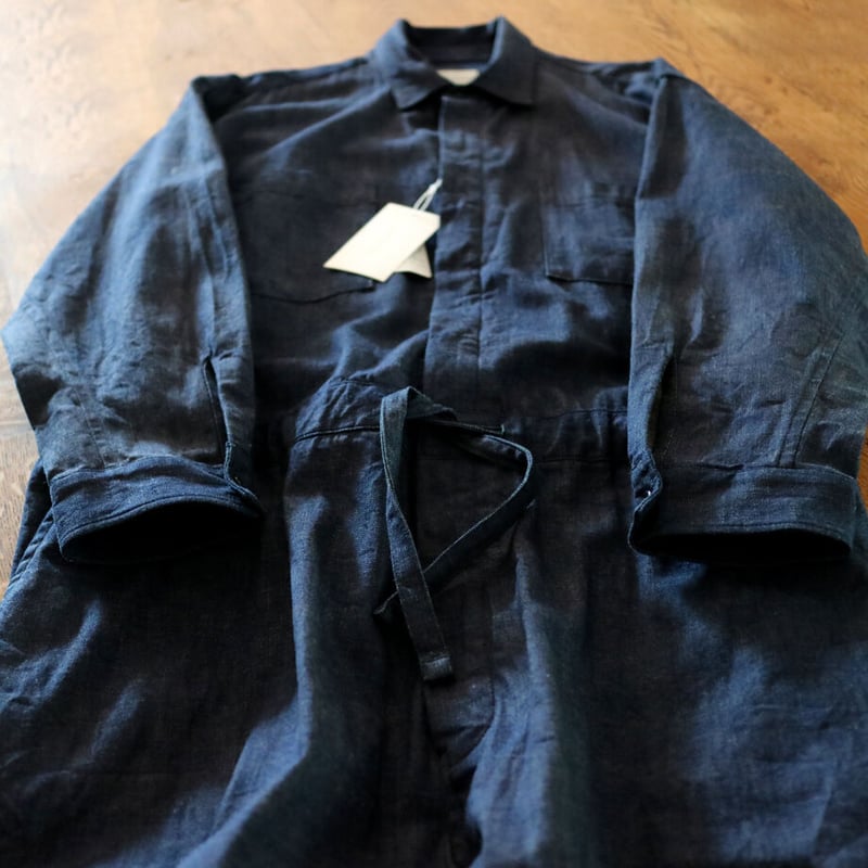 8oz.ワークデニムルーズフィットストリングオールインワン／TOUJOURS