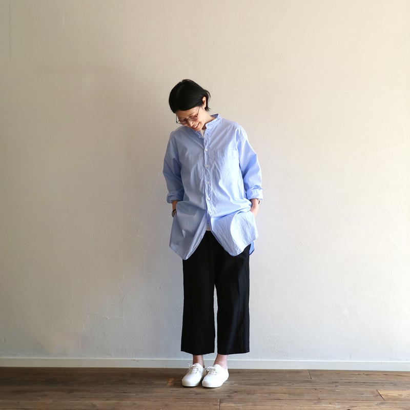 【美品】トゥジュー TOUJOURS バンドカラー 長袖シャツ サイズ2 TOUJOURS クラシックバンドカラーシャツ [TM42BS02] – CREER