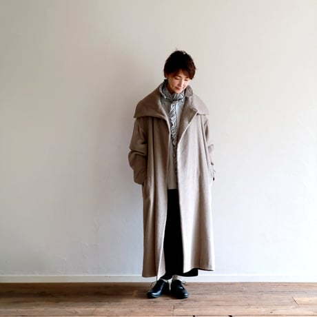 ピュアシルクモッサスクエアカラーラップコート／TOUJOURS