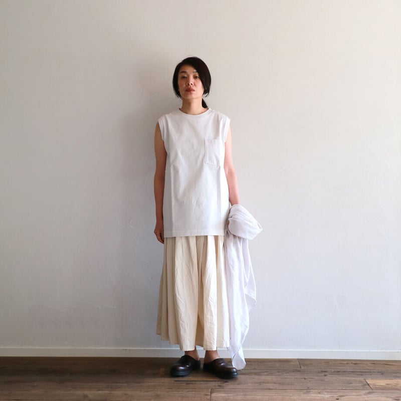 2024 TOUJOURSトゥジュー☆リンクルコットンポケットビッグTシャツ1白 2024 TOUJOURSトゥジュー☆リンクルコットンポケットビッグT