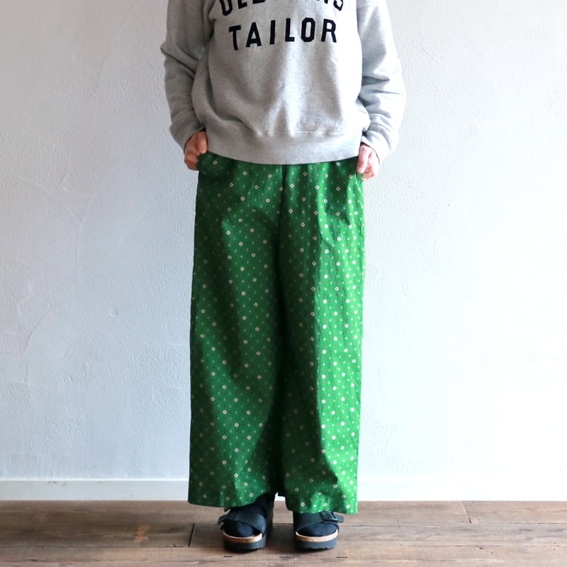 OMMO ノベルティ パジャマ グリーン スモールモチーフパジャマ