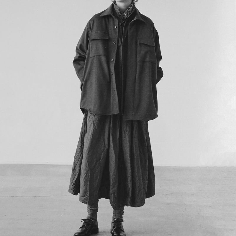 【美品】トゥジュー toujours ランダムプリーテッドバギーシャツドレス コットンシルクフェイルランダムプリーテッドバギーシャツドレス