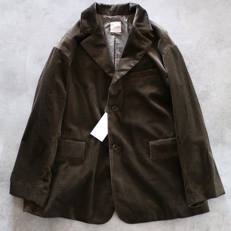 コットンワイドウエールコーディロイオーバーサイズ1＋2ボタンサックジャケット／TOUJOURS