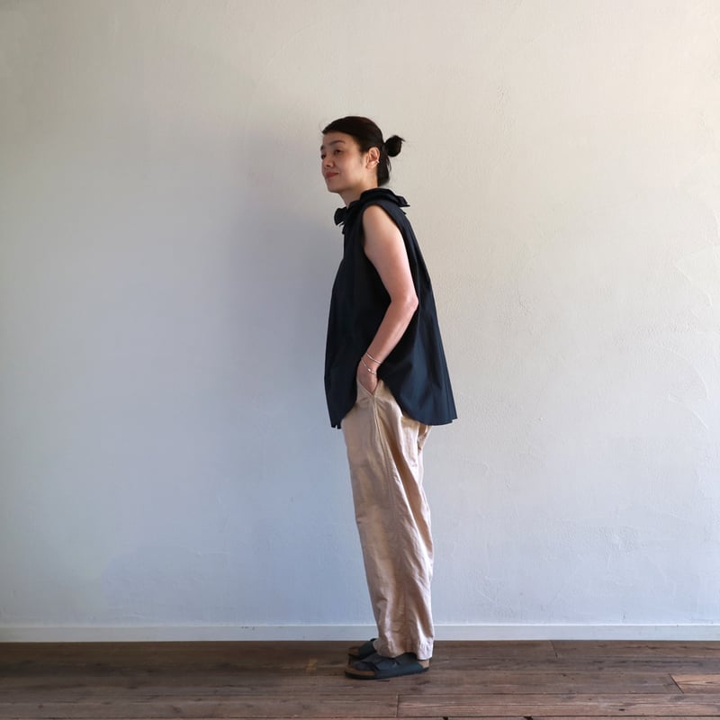 YAECA - TOUJOURS シルクコットンバンドカラーシャツ 8.jpg