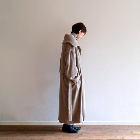 ピュアシルクモッサスクエアカラーラップコート／TOUJOURS