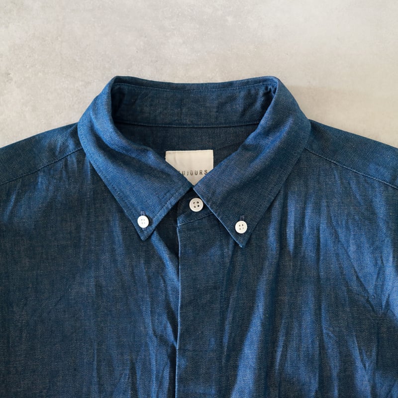 6.5oz.オーガニックコットンデニムバギーB.D.シャツ/TOUJOURS 6.5oz.オーガニックコットンデニムバギーB.D.シャツ/TOUJOURS
