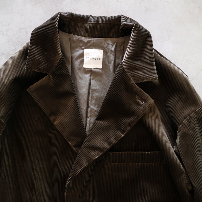 トゥジュー 24AW コーデュロイオーバーサイズドサックジャケット WOMEN'S】TOUJOURS（トゥジュー）“Double Breasted Sack Jacket