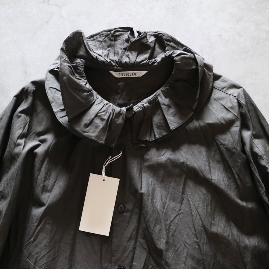hi⭐︎ 極美品 トゥジュー コットン シルク ラッフルカラー バギーシャツ fit=scale-down,w=1200