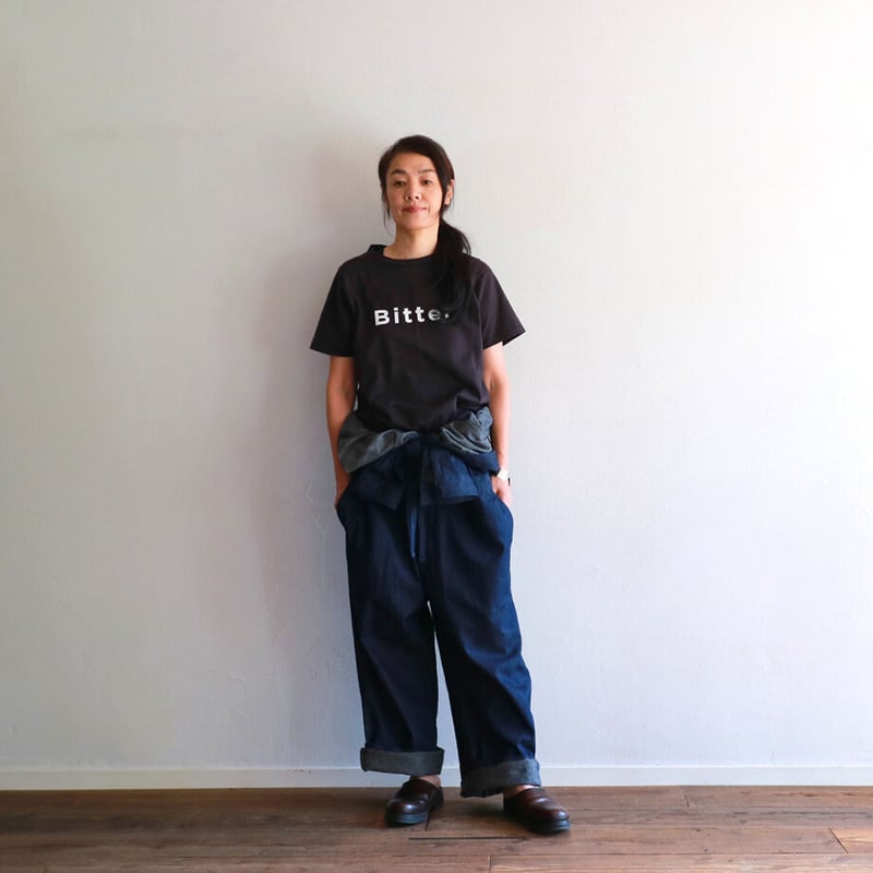 8oz.ワークデニムルーズフィットストリングオールインワン／TOUJOURS