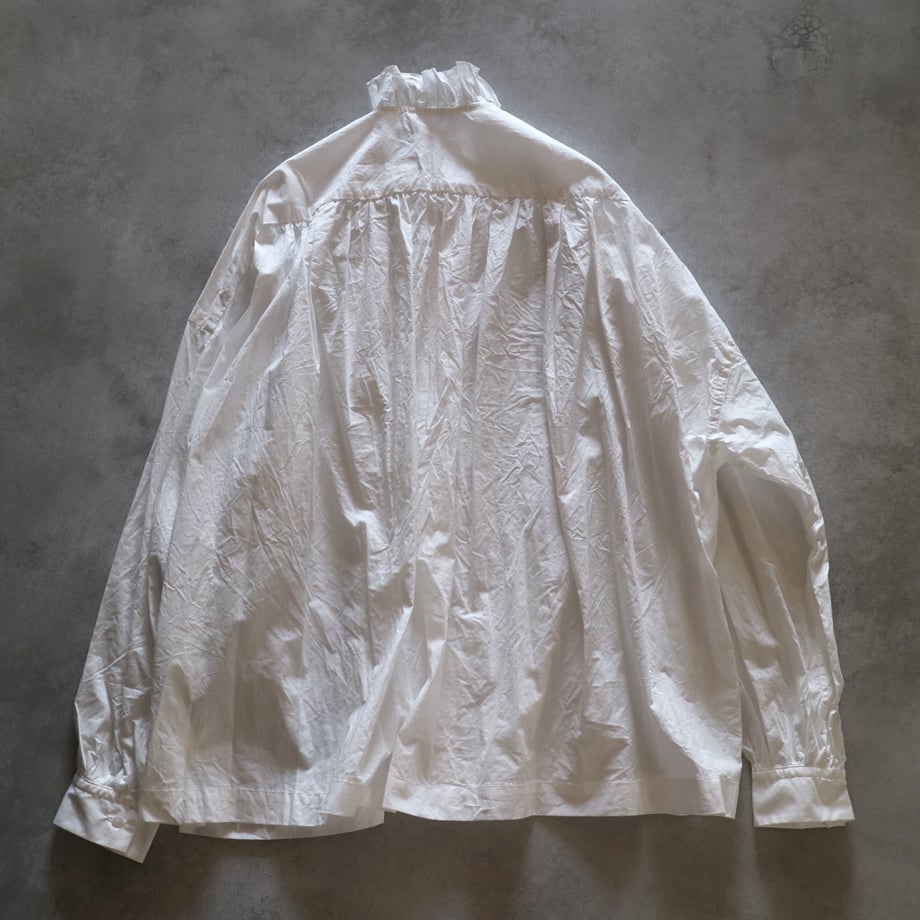 ファインヤーンコットンレースピンタックラッフルシャツ／TOUJOURS | ovede