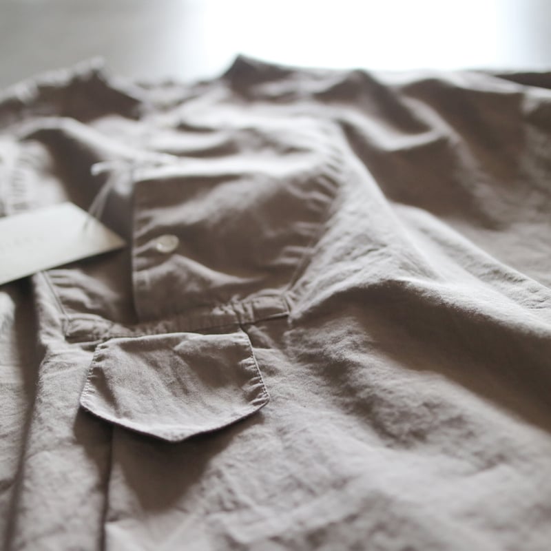 ガーメントダイオーガニックコットンポプリンタキシードロングシャツ