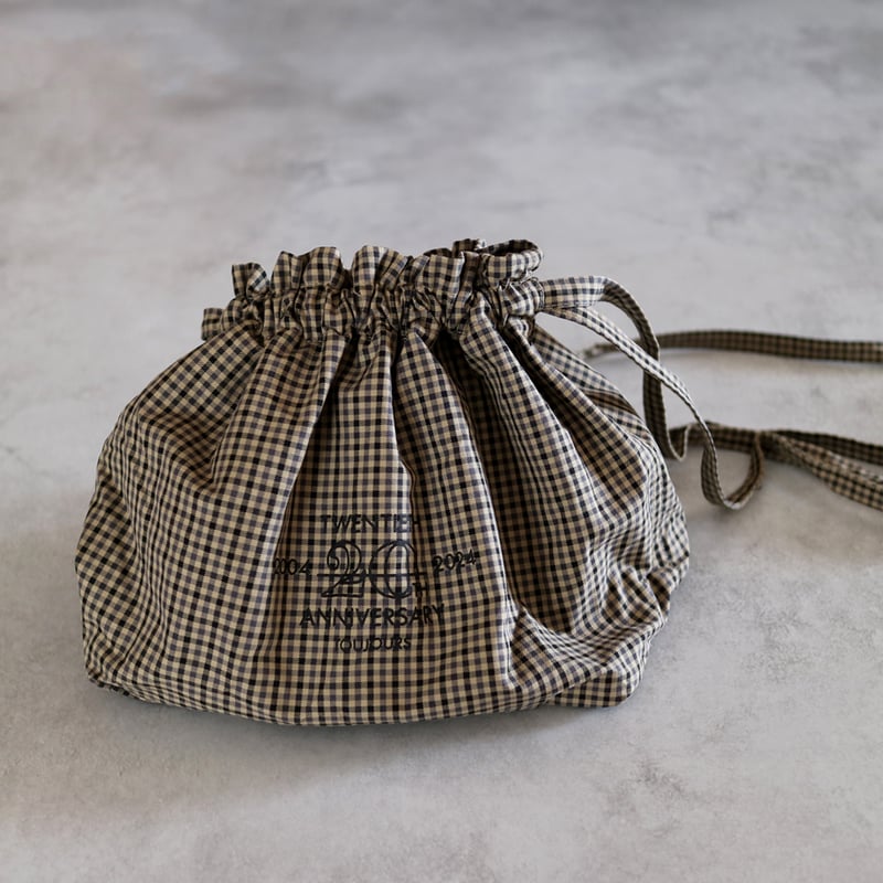 ハイカウントギャバジン20周年プリントショルダードローストリング  