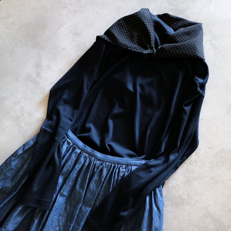 toujoursトゥジューデニムランダムプリーテッドマキシスカートサイズ2 6.5oz.オリジナルコットンデニムランダムプリーテッドマキシ