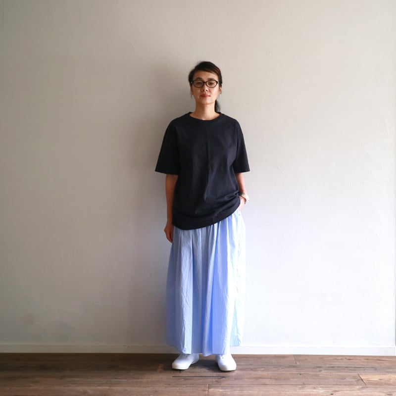 ファインヤーンコットンランダムプリーテッドマキシスカート