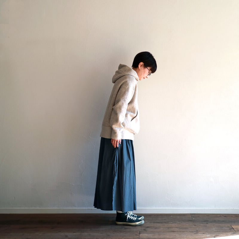 コットンチンスプリントランダムプリーテッドマキシスカート