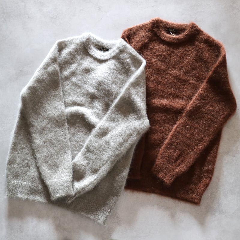 BATONER/モヘア／クルーネックプルオーバー／ニット/18AW モヘアライクシャギービッグシルエットクルーネックプルオーバー