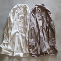 ガーメントダイオーガニックコットンポプリンクラッシックバンドカラーシャツ／TOUJOURS